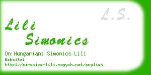 lili simonics business card